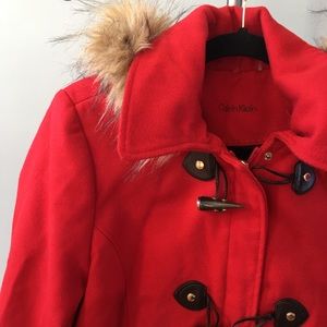 ❄️Calvin Klein Red Peacoat❄️